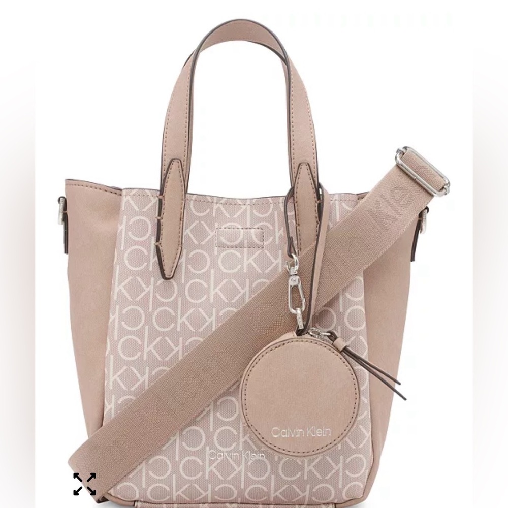 NWT CALVIN KLEIN MONOGRAM CROSSBODY BAG W/DETACHABLE COIN POUCH